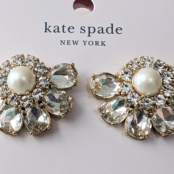 Kate Spade New York Pearl Crystal Cluster Earrings - Picture 3 of 4